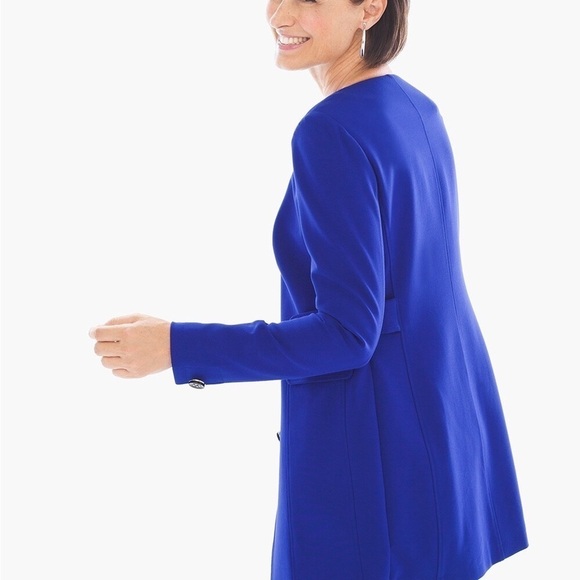 Chicos Blue Duster Coat - Picture 5 of 16